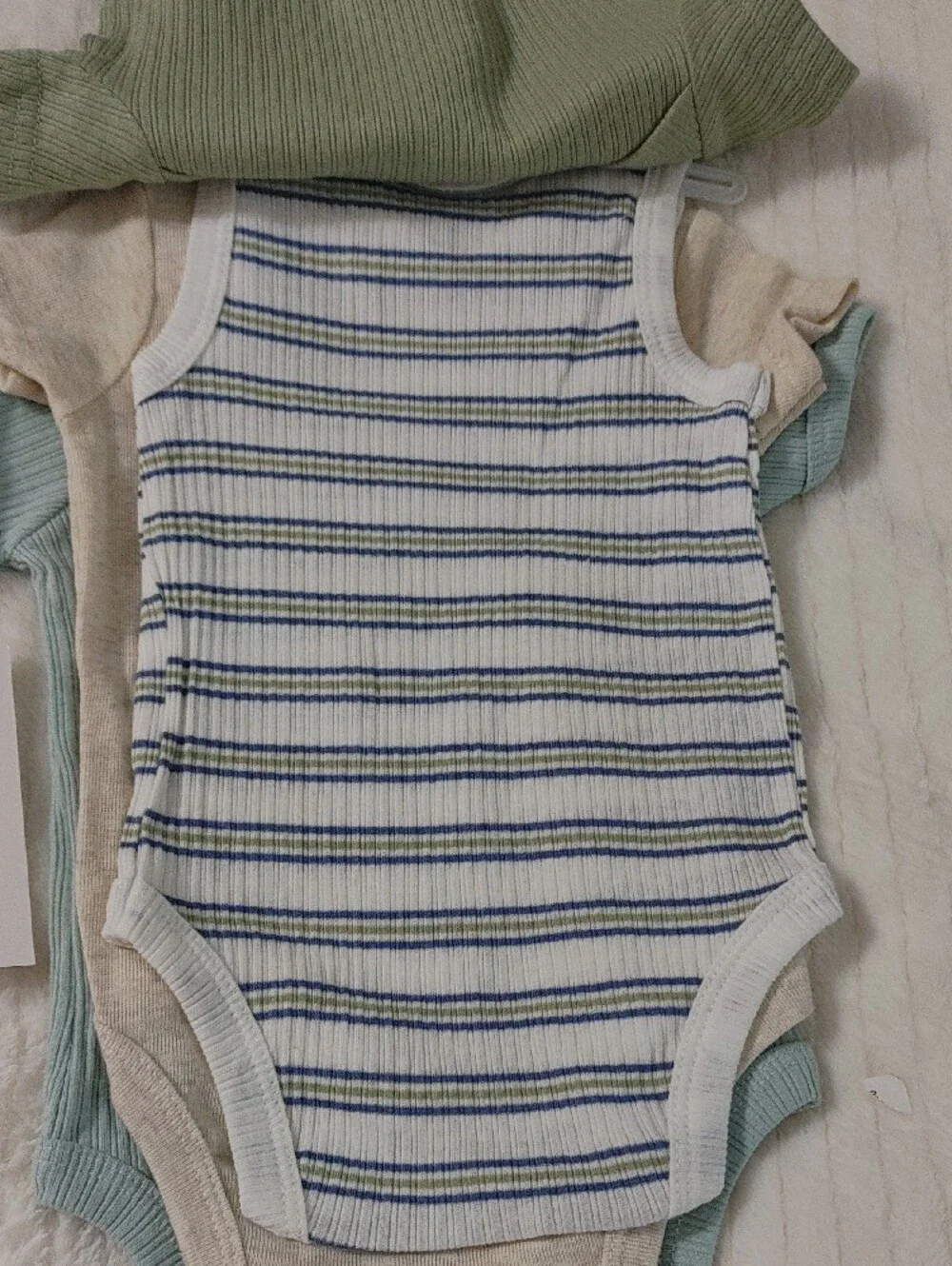 5 Pack Bodysuits Rachel Zoe Baby Ribbed Wrap One-Piece in Sage Green